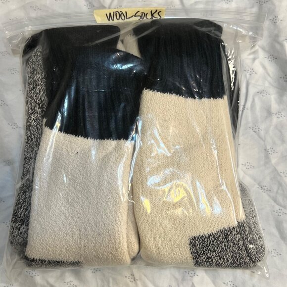 Cozy Wool Blend Boot Socks Pack Of 4 Pairs In Black & White Men L 9.5/12.5 - Picture 1 of 2